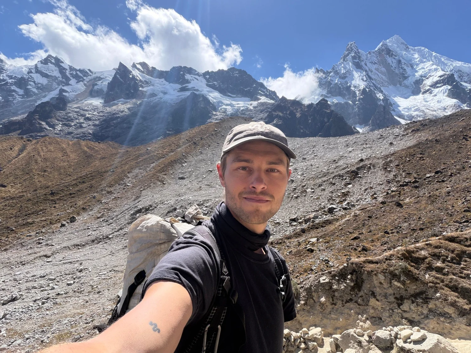 Dean filming on the Salkantay Trek