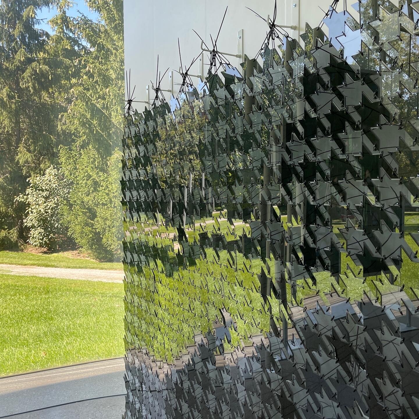   Cloak  (detail), water jet cut glass, zip ties, 9’ x 8’  Shown here @ the Toledo Museum of Art  Collection of the Corning Museum of Glass 