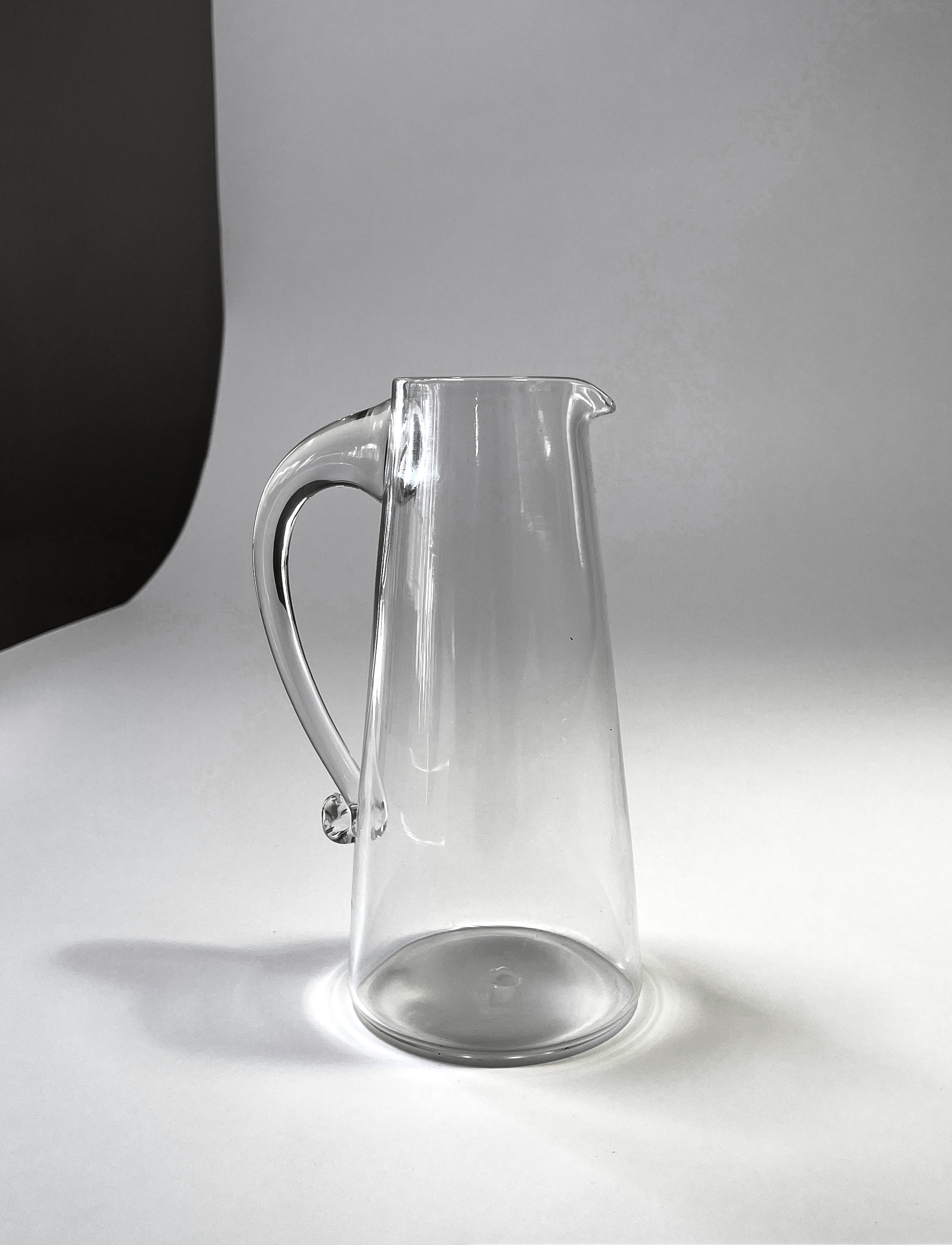   Carafe with Solid Handle , blown glass 