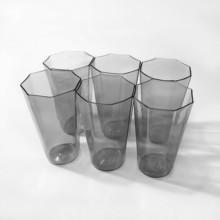 Octagonal Glasses, blown glass