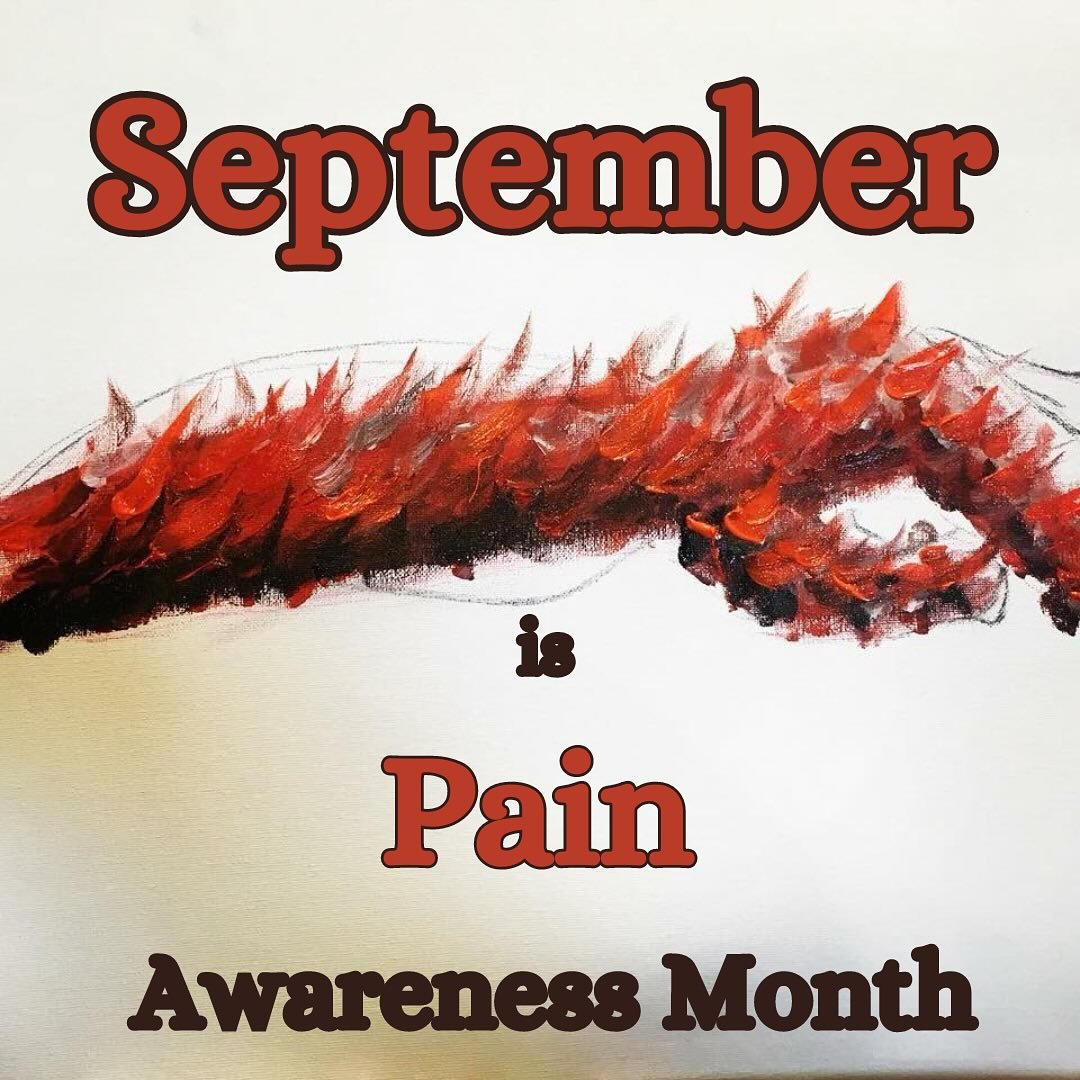September is #PainAwareness month in the US. 

Up 20% of #StrokeSurvivors may develop central post #Stroke pain. This pain is also called #Neuropathy or #NervePain. @maggiewhittum created this painting to describe the constant nerve pain in her affec