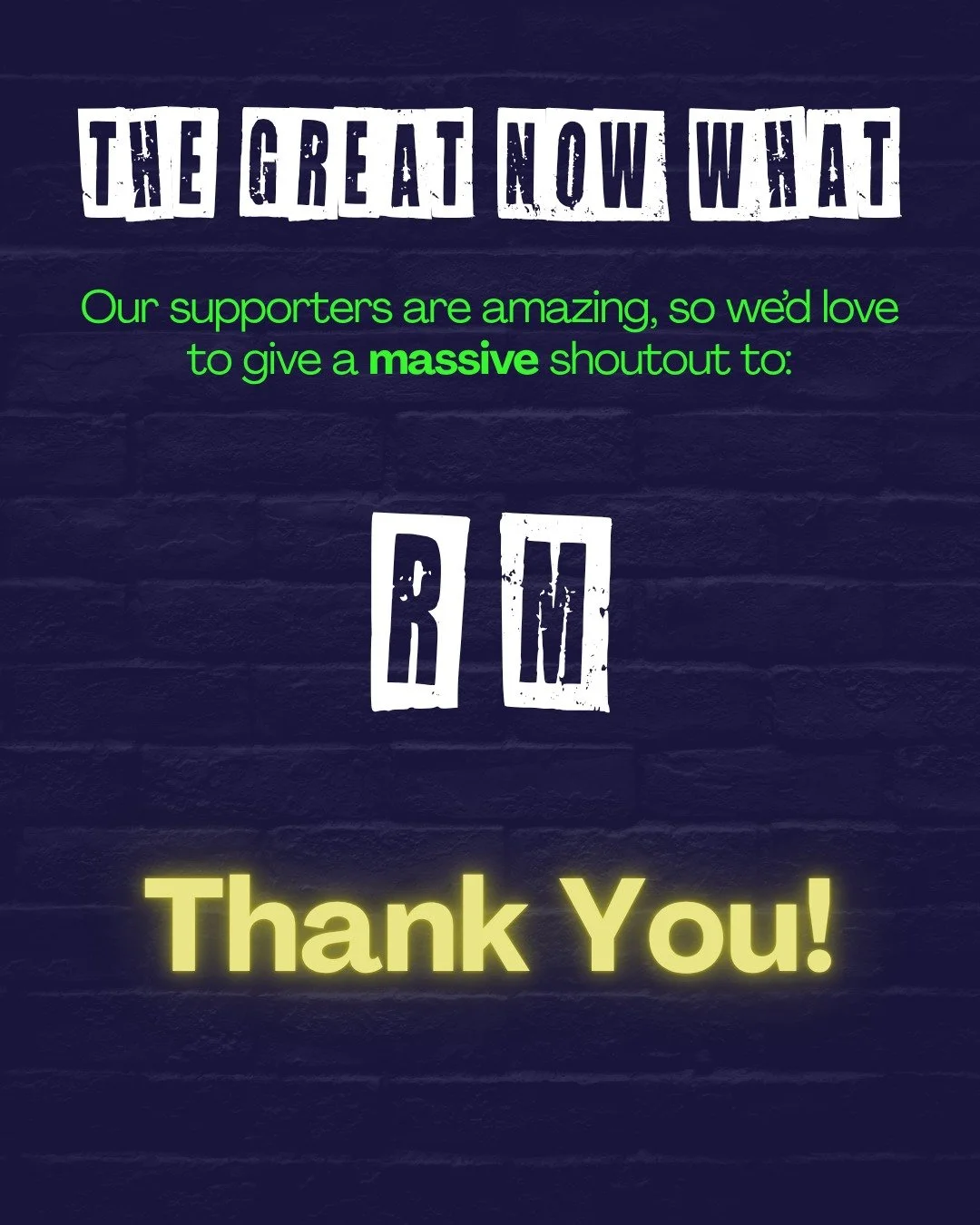 Our supporters are amazing, so we&rsquo;d love to give a massive shoutout to: 

R M

Thank You! 

You can get at Social Media shoutout as well! Just head over to our campaign page!

https://seedandspark.com/fund/tgnw
(Link in bio)

Crowdfunding NOW -