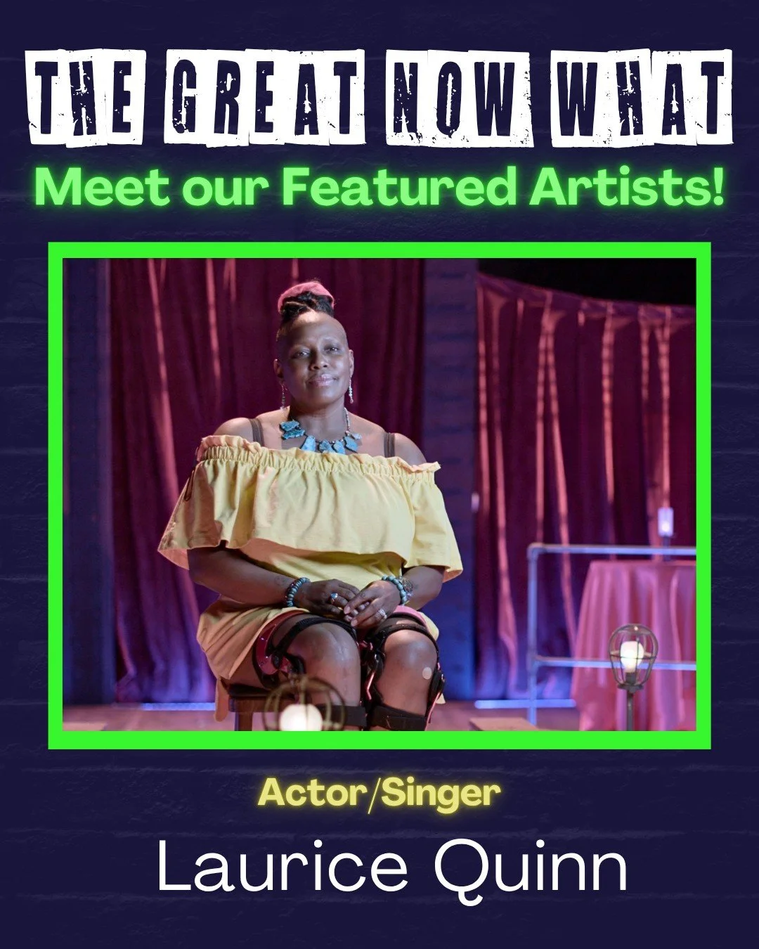 🎉Meet Featured Artist Laurice Quinn! 🎉

Laurice Quinn has been an actor and singer with Phamaly Theatre Company for over a decade. Some of her many credits include Chicago, Into the Woods, A Midsummer Night's Dream, A Chorus Line, The Glorious Worl