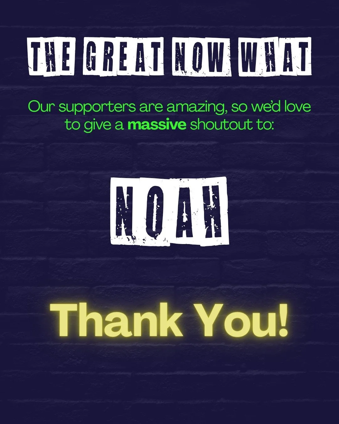 Our supporters are amazing, so we&rsquo;d love to give a massive shoutout to: 

Noah

Thank You! 

You can get at Social Media shoutout as well! Just head over to our campaign page!

https://seedandspark.com/fund/tgnw
(Link in bio)

Crowdfunding NOW 