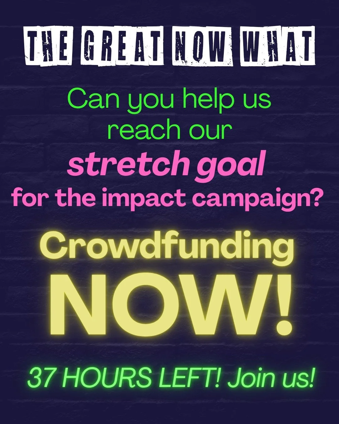 With 37 HOURS left in our campaign, because of INCREDIBLY GENEROUS people like you, we reached our initial goal and stretch goal! WOW!!!

THANK YOU to our amazing crowd of supporters! Your belief in our project is SO ENERGIZING and fills us with joy 