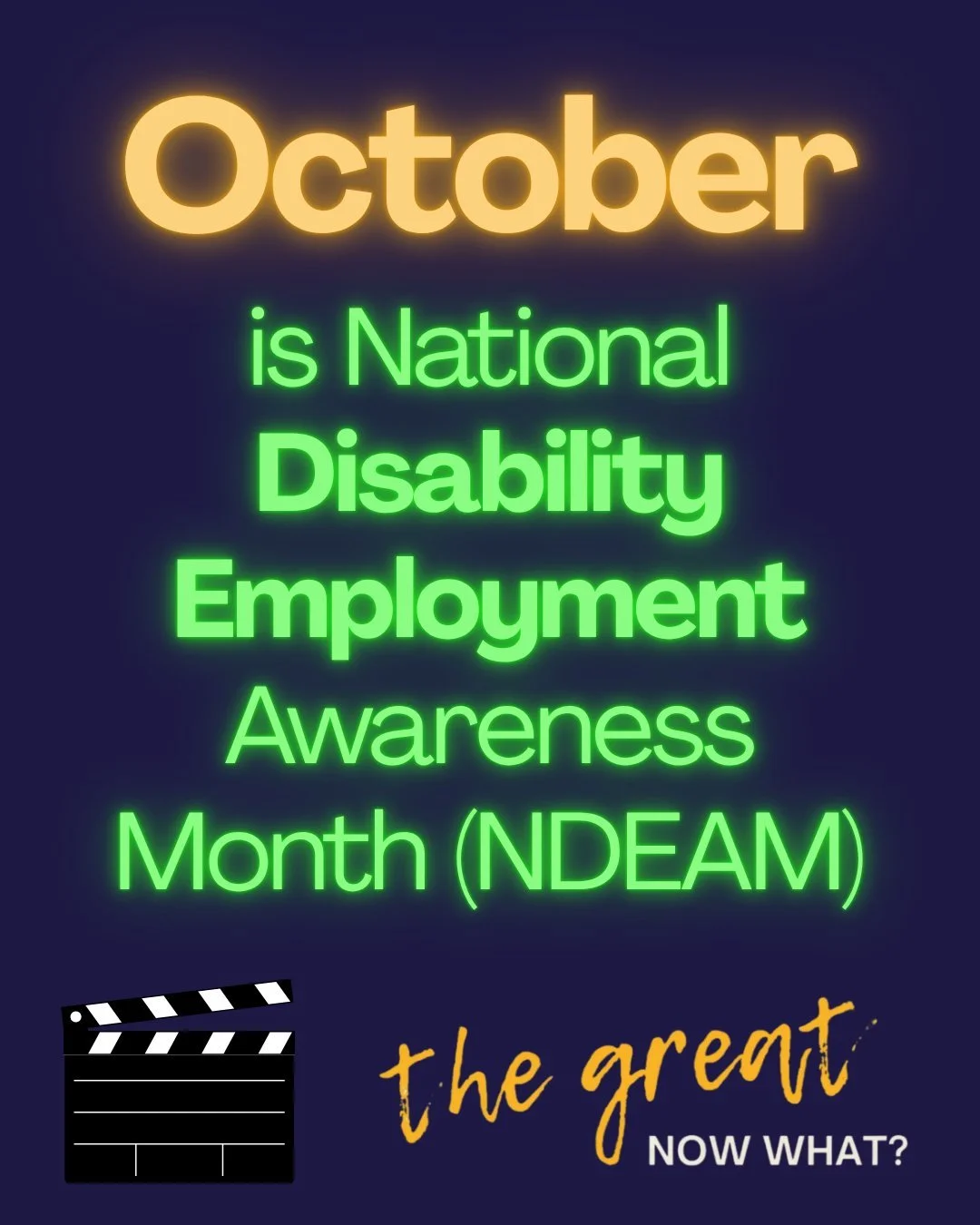 Did you know that the unemployment rate for people with disabilities is DOUBLE that of non-disabled people?

October is National Disability Employment Awareness Month! 

Hire disabled people! We have a lot to offer!

We are proud that The Great Now W