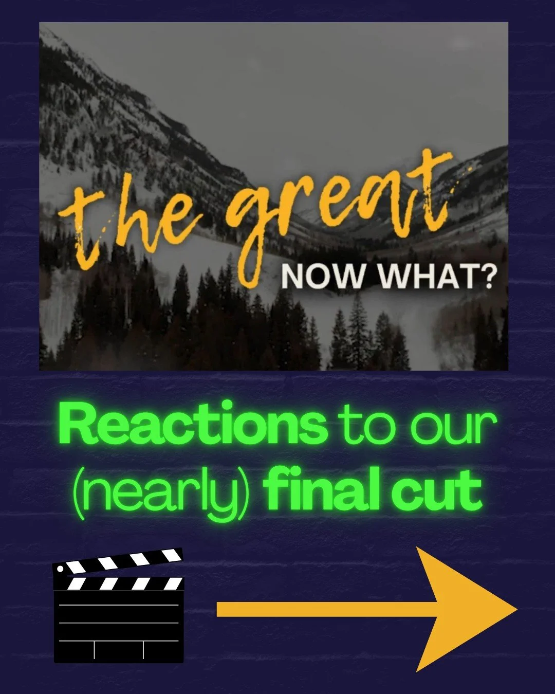 🌟Reactions to our (nearly) final cut! 🌟

Our film is near the finish line!

As we continue through post production for The Great Now What, we've gotten some wonderful feedback from select viewers! 

Here were some of their reactions:

&ldquo;powerf