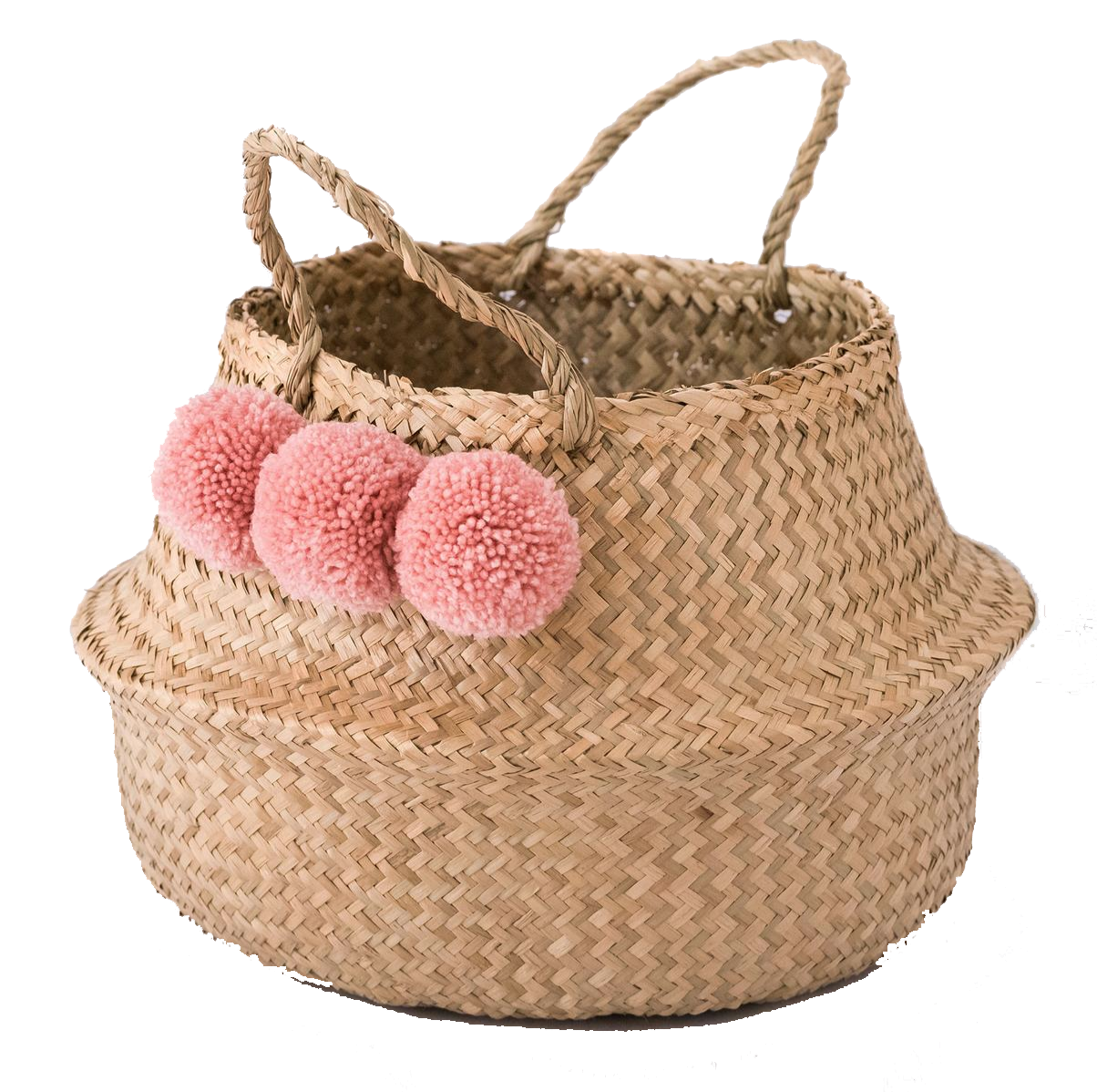 篮子与粉红色花球pomm .png