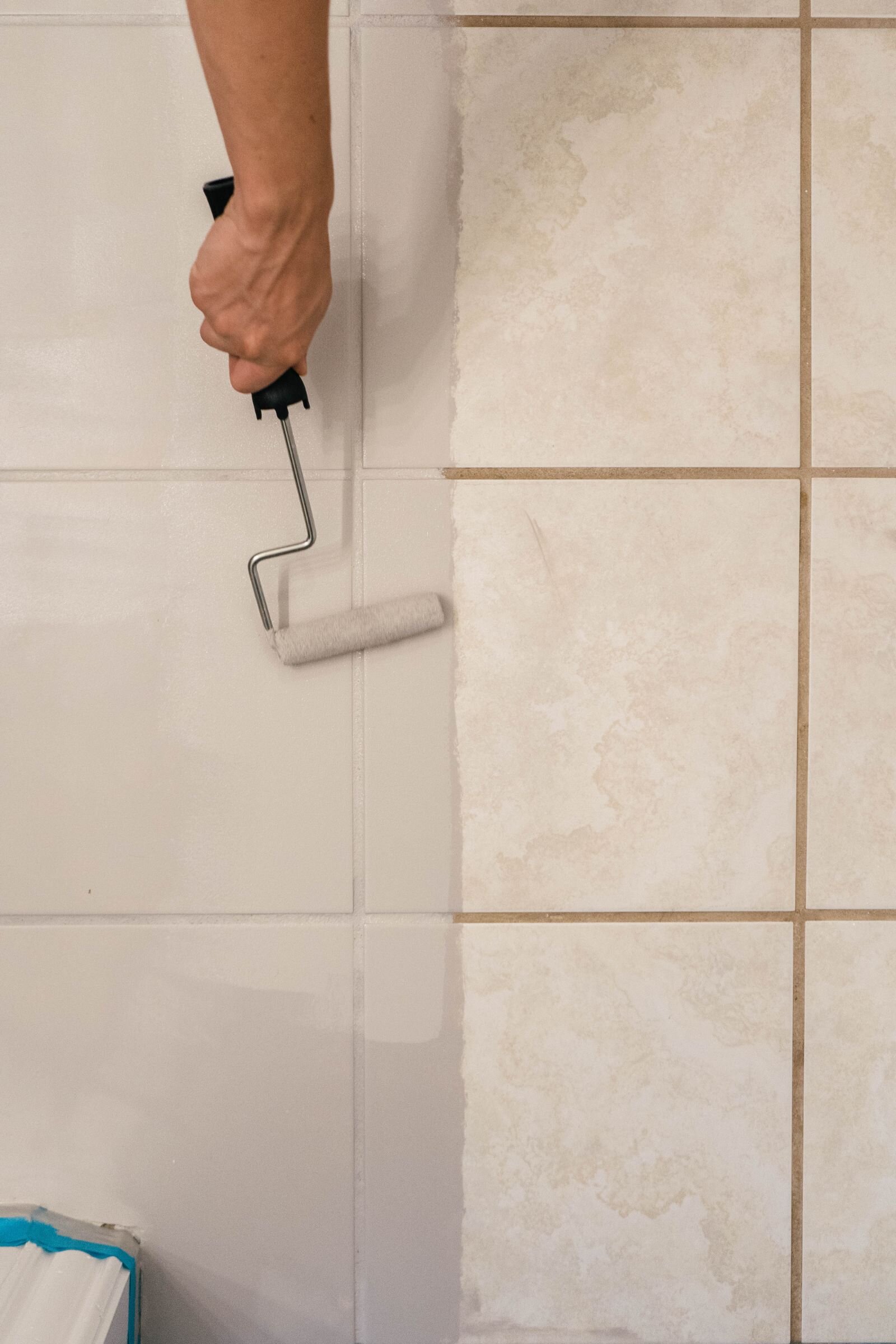Diy How To Paint Ceramic Floor Tile Farmhouse Living - How To Remove Paint From Bathroom Tile