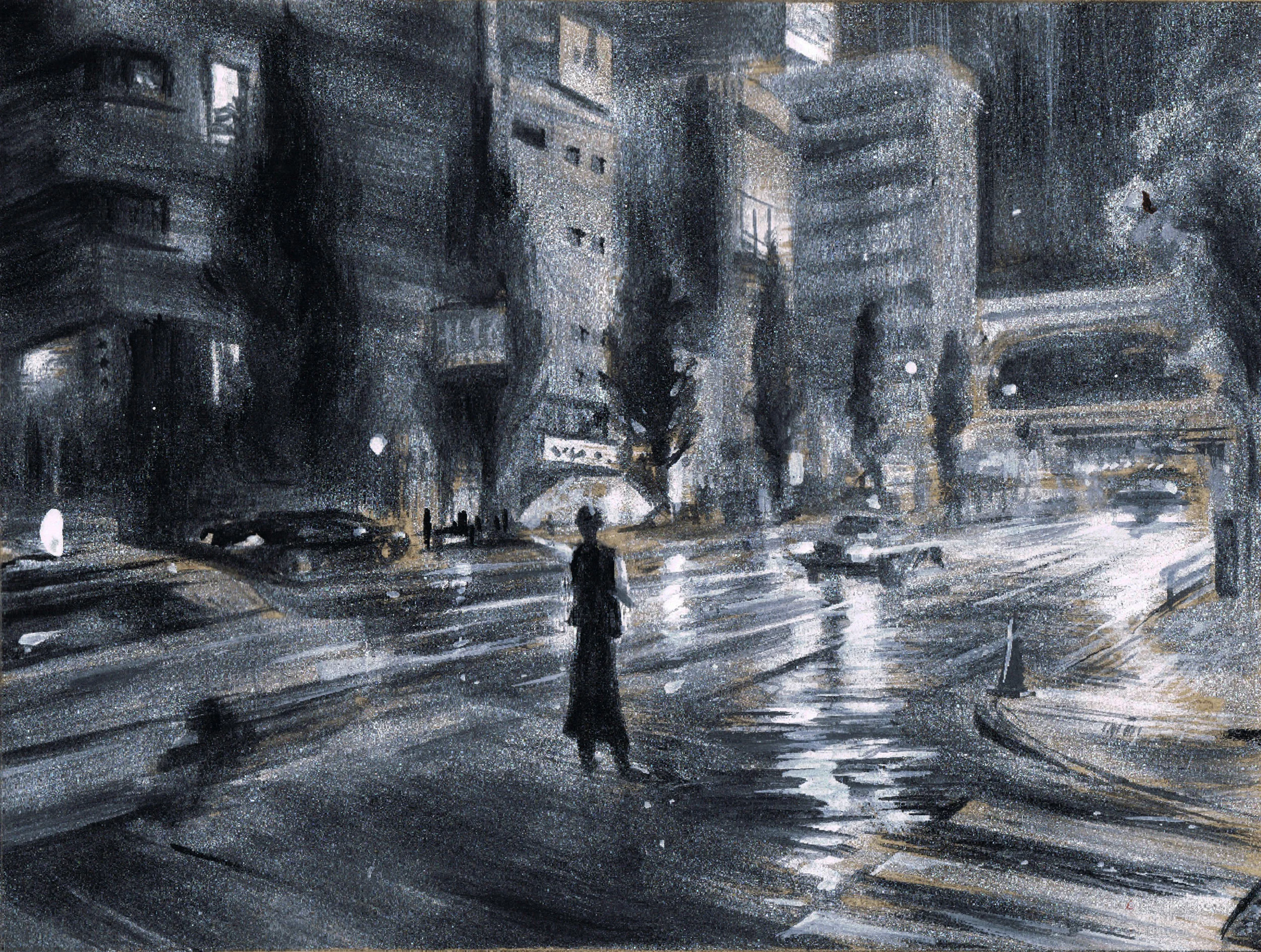 Waiter hailing a taxi in Nishi Azabu, Tokyo