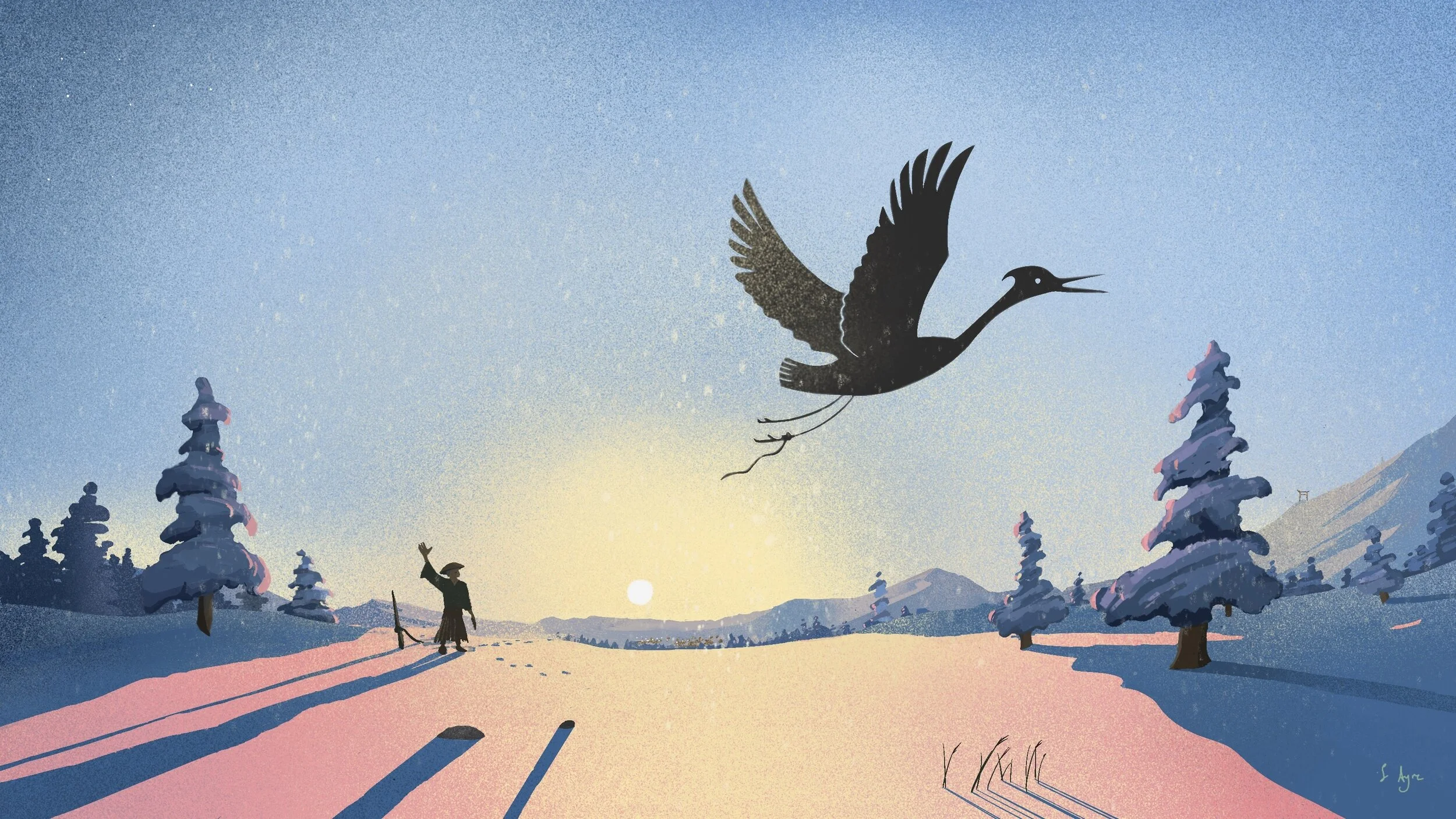 Illustration for The Grateful Crane