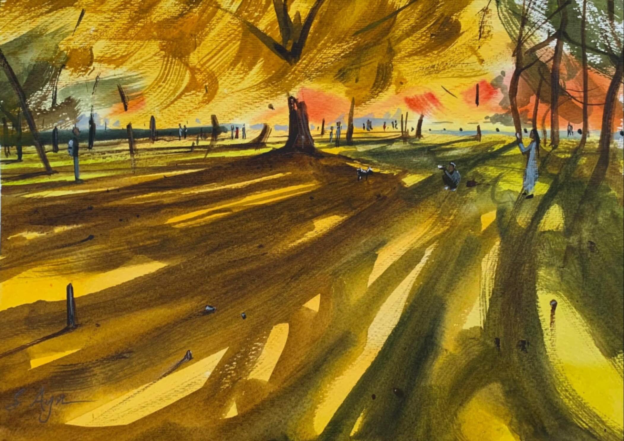 Sketch of a golden ginkgo tree in Kyoto&rsquo;s Imperial Palace grounds
Perhaps the best dappled sunlight I&rsquo;ve ever seen.

#pleinair #watercolor #windsorandnewton #holbeinwatercolors #Kyoto #Japan #autumn #fall #sketch #ginkgo #水彩画 #京都 #御所 #秋 #