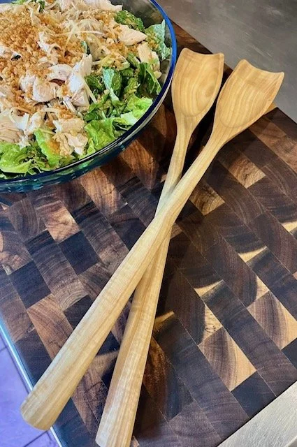 Long Handled Ash Salad Servers