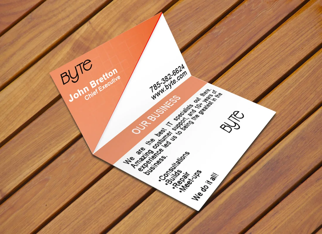 Folding Business Cards 16pt Silk