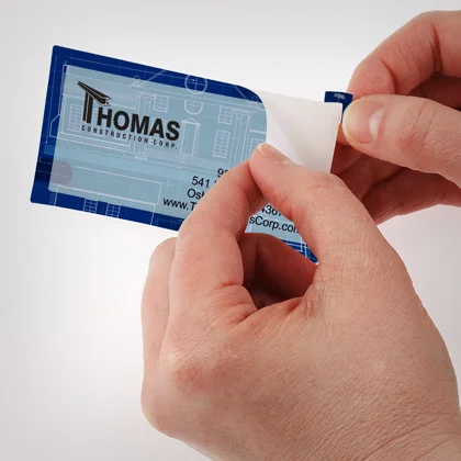 business card and stickers