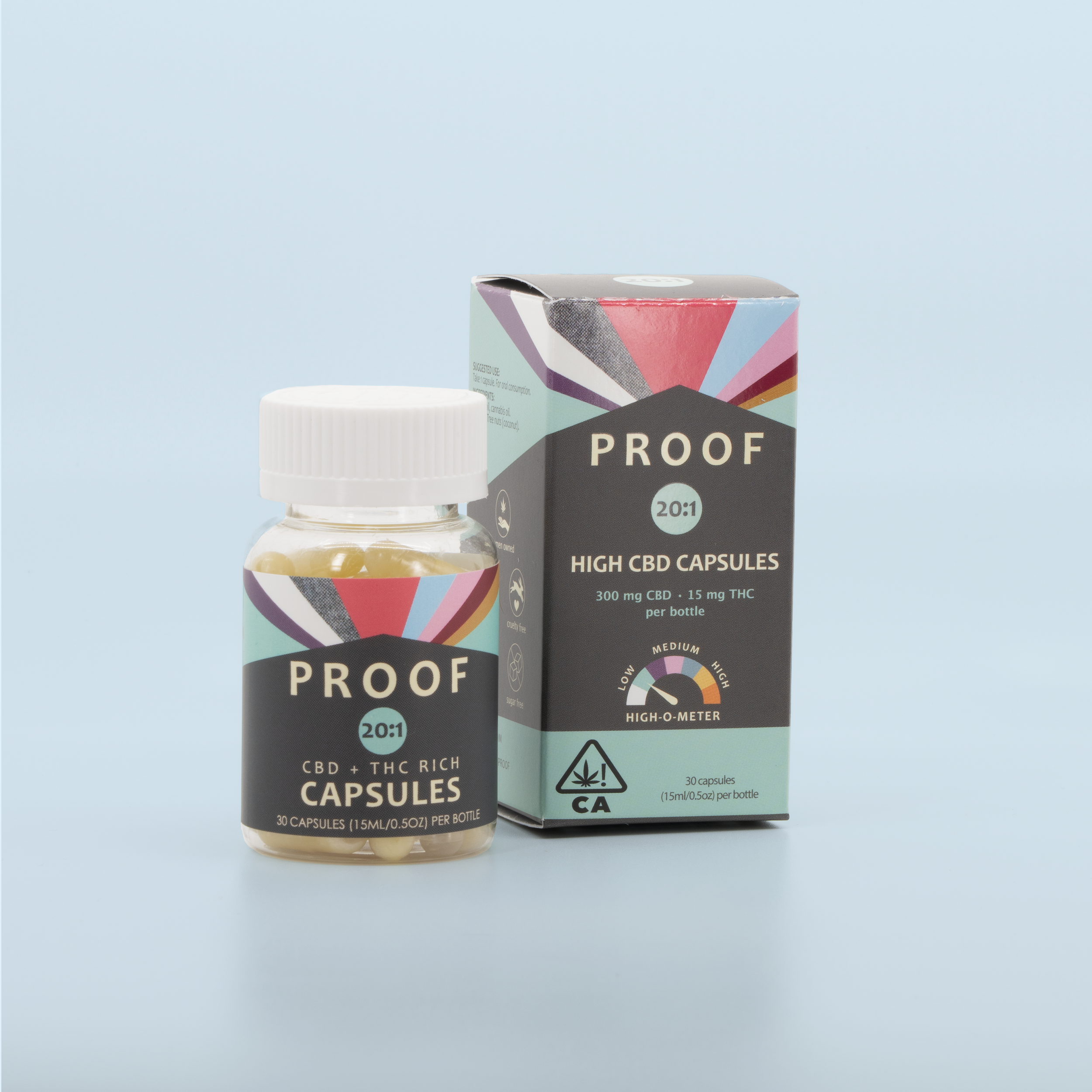 Proof High CBD Capsules bottle and box