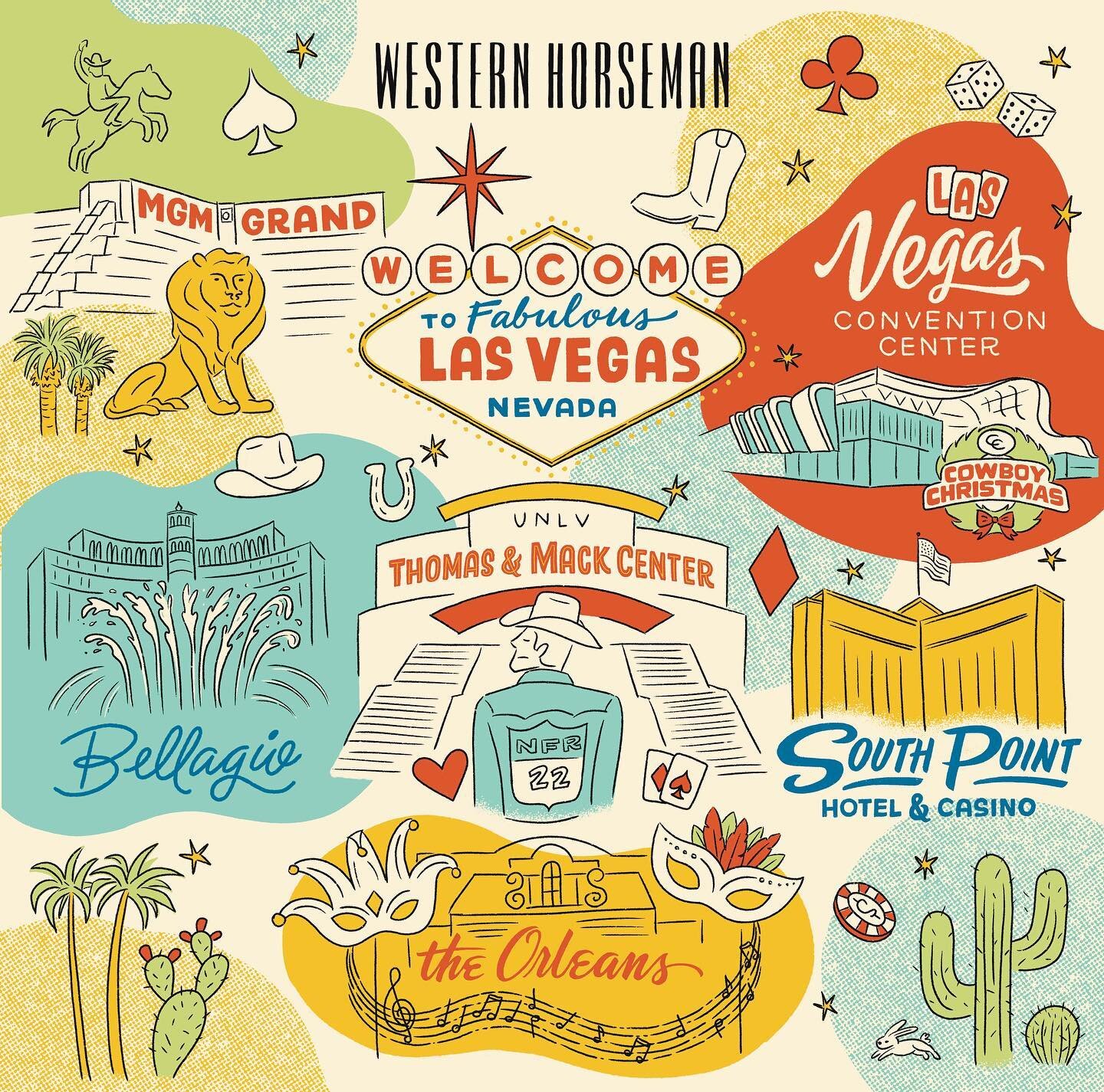 Super fun project from last year for @westernhorseman highlighting the stops for their scavenger hunt during the national finals rodeo in Las Vegas. Thanks so much to the editor @amanda_____plz!

#editorialillustration #illustrationsndlettering #hand