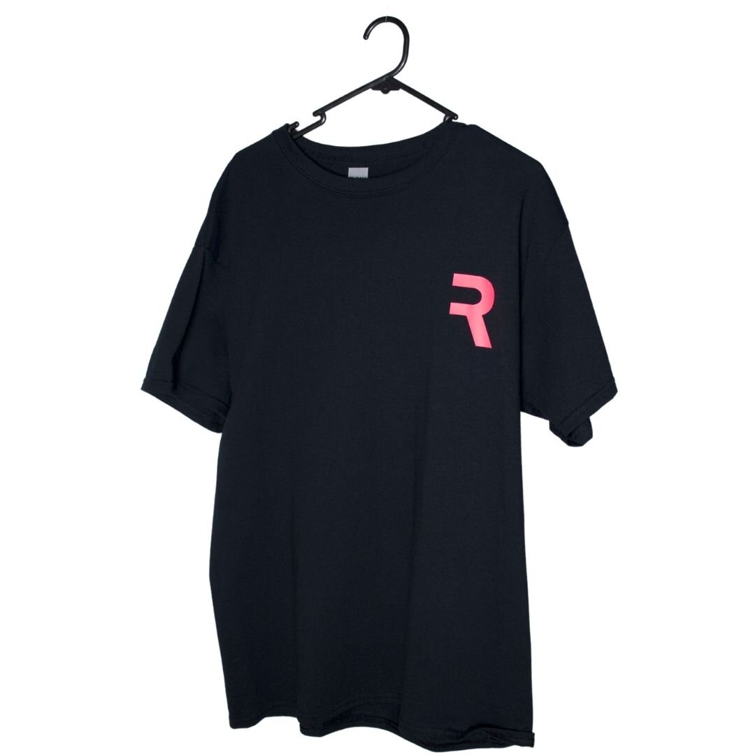 Black T-shirt Fluorescent Pink Logo