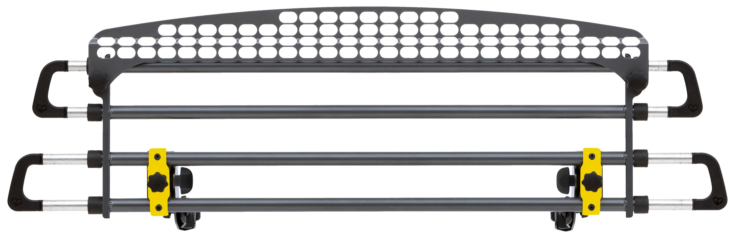 The VarioBarrier attached to the passenger headrest poles.