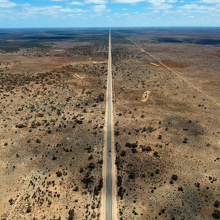 The 90 mile straight. True to it’s name. Nullabour Plain, South Australia