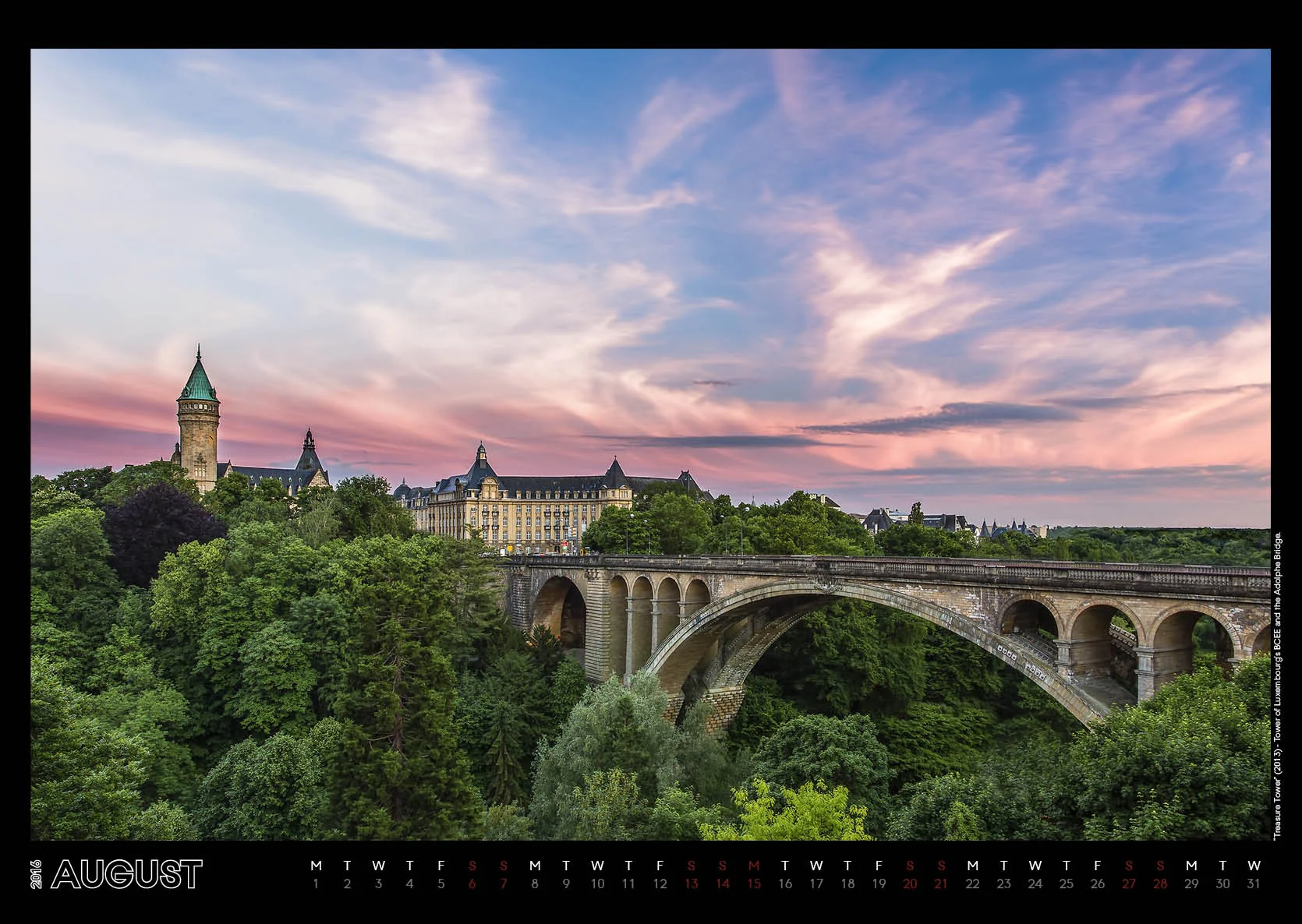 Luxembourg City Calendar 2016 by Christophe Van Biesen_Luxembourg Landscape and Travel Photographer_August