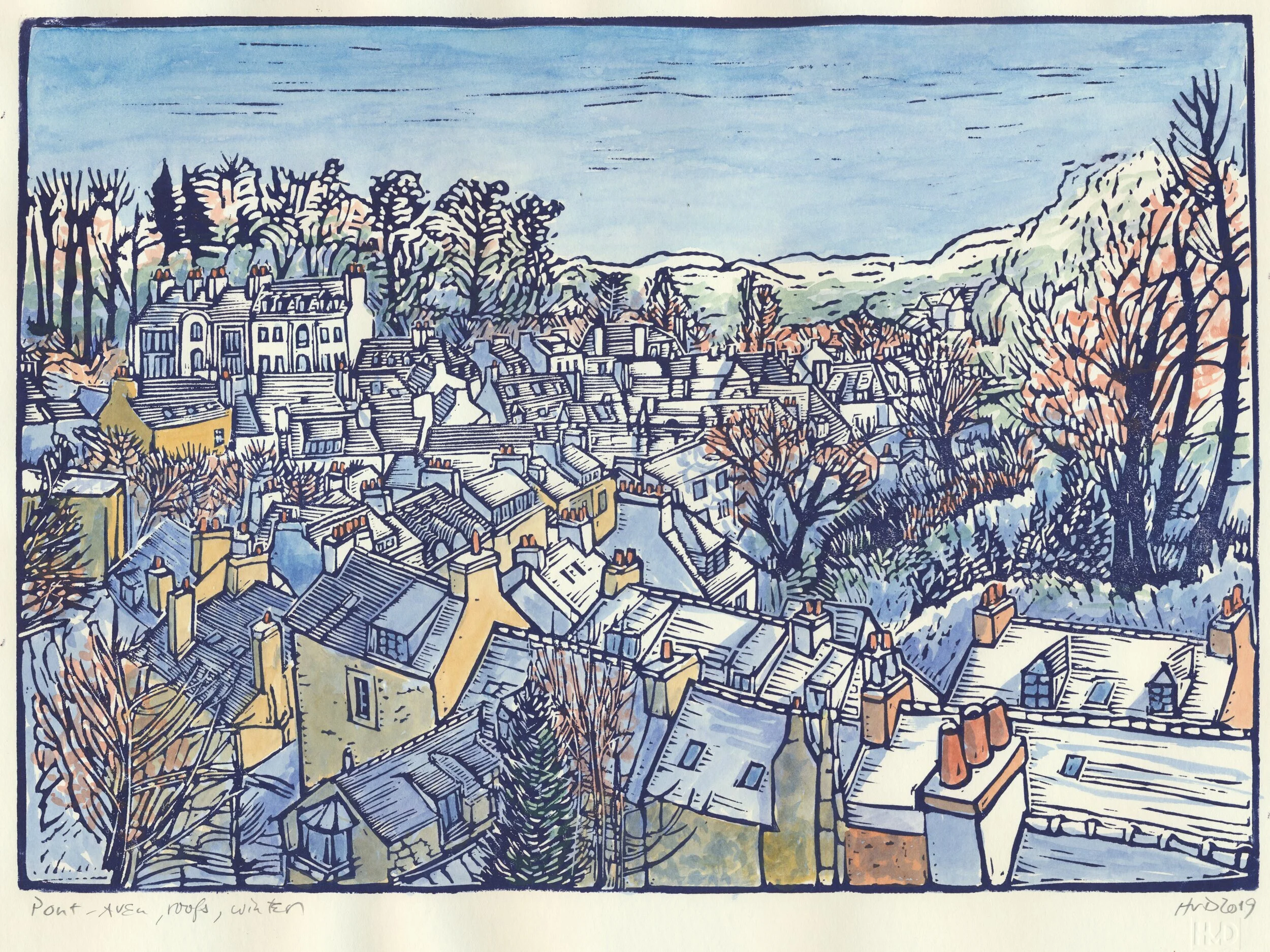 Pont-Aven roofs, winter