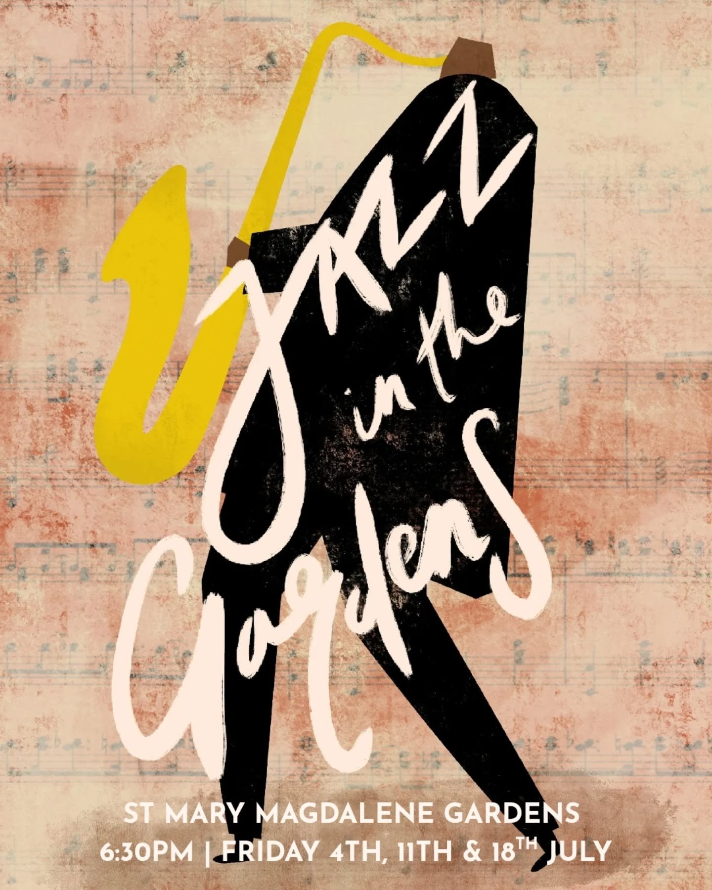 Jazz in the Gardens is a free event for the whole community. Professional bands will be playing on three consecutive Friday evenings in July, and we would love for you to come along!

The evenings will take place on Friday 4th, Friday 11th and Friday