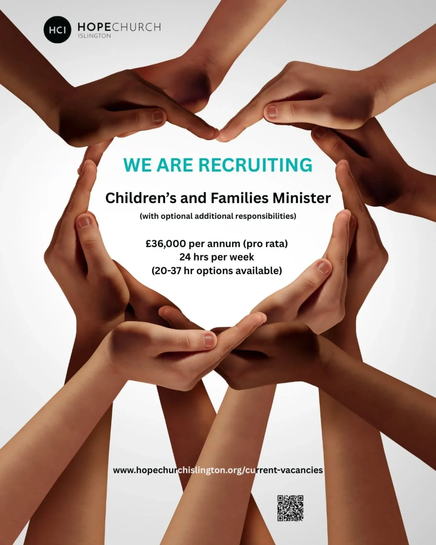 We are at an exciting time in the life of Hope. We are seeing new people join us every week and our church community is passionate about children and young people being supported to follow Jesus.

We are seeking a creative and energetic leader as our