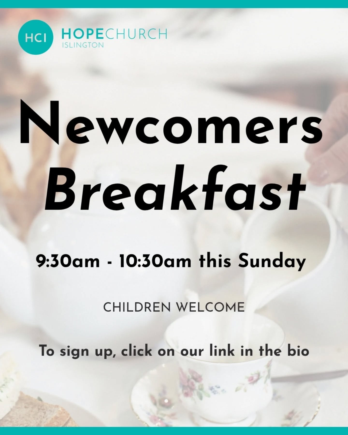 If you are have joined Hope in the last year, or you have been with us longer and feel you haven&rsquo;t got to know many people. 

We would to invite you to our&nbsp;Newcomers Breakfast. You will have the opportunity to meet some of the team, hear a