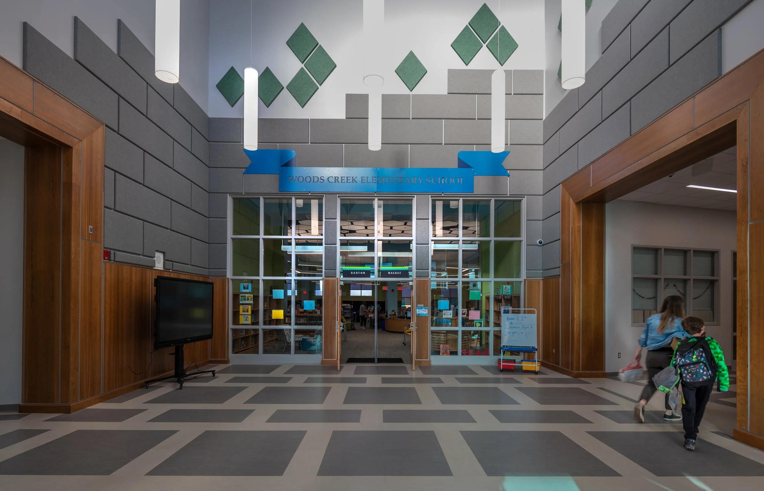 Entry to Media Center at Woods Creek Elementary School