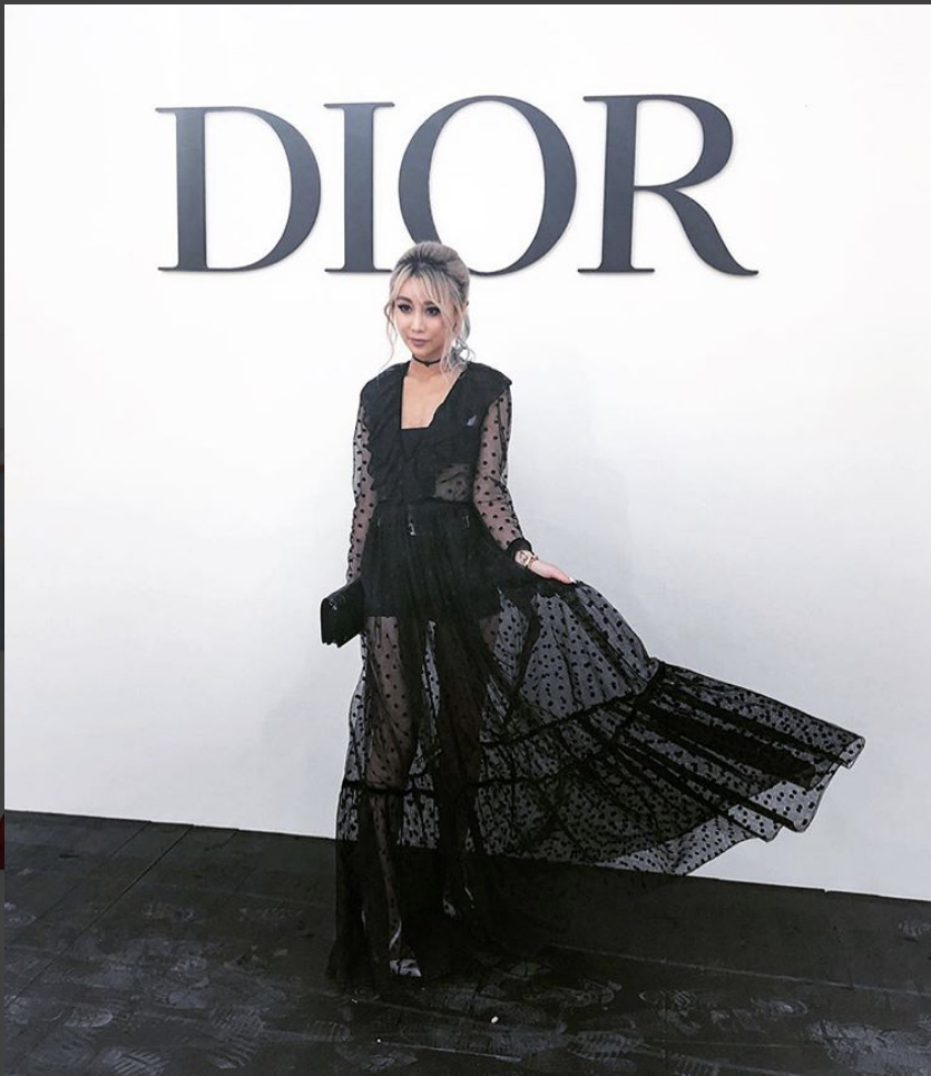 Wengie being photographed in a glamorous Dior gown