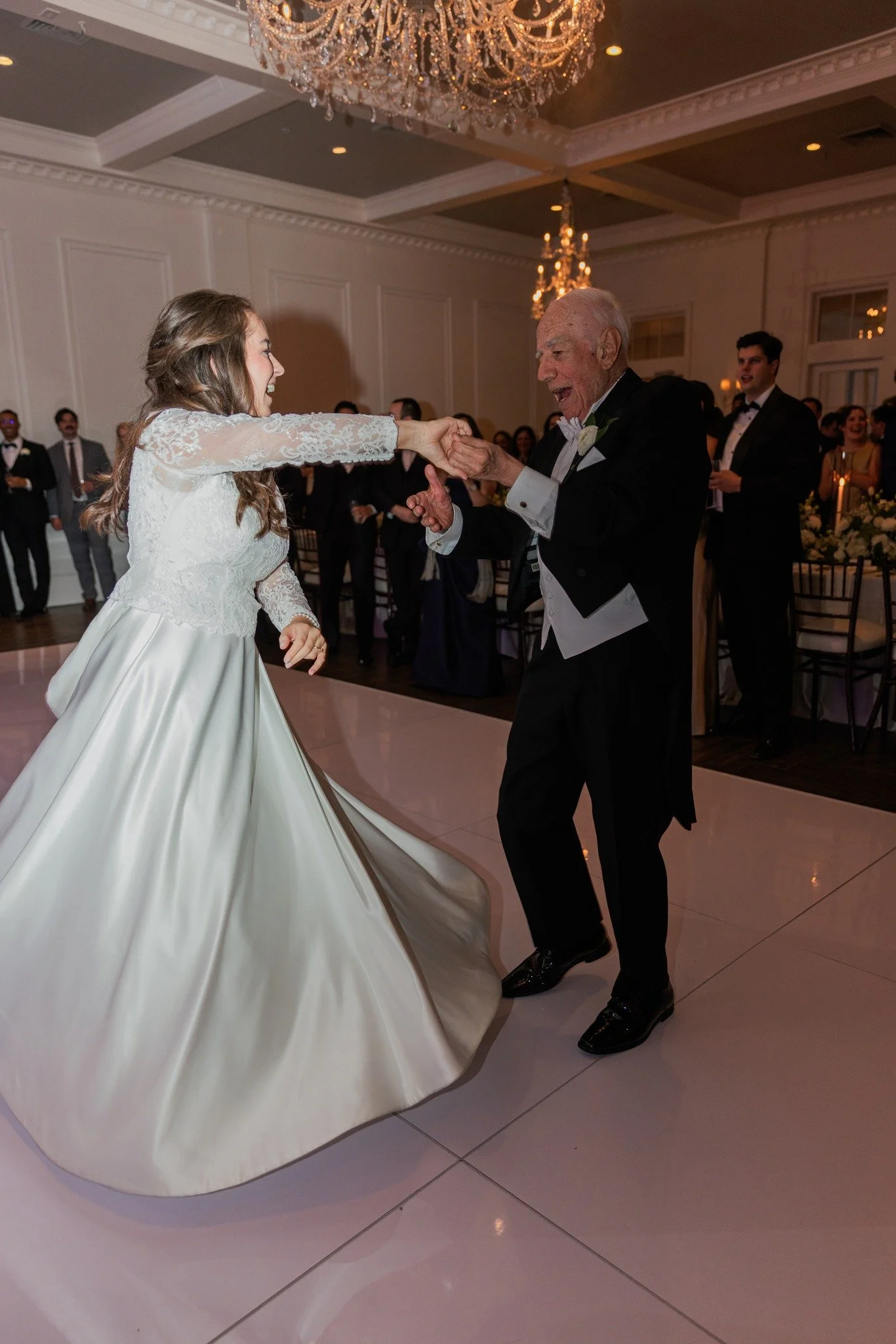 A &quot;Grandfather and Bride first dance&quot; An unforgettable memory that brings the guest to tears!

Photographer @ameliaskyecinema 
Bride @andreacarrasquilla 

 #firstdance❤️ 
#grandfatherlove 
#preciousmemories