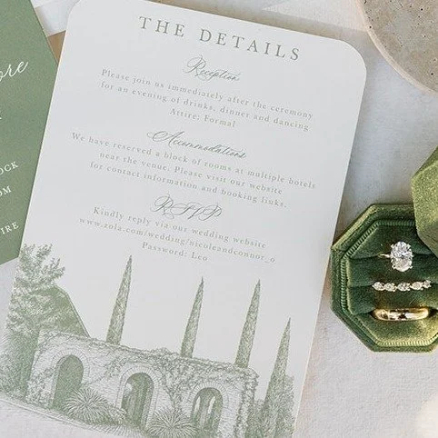 Stationary is a hard item to pick out when planning a wedding. It is so personal and there are so many options to choose from. It is a great idea to go with your wedding color pallet and add a touch of something personal to the design. We love this o