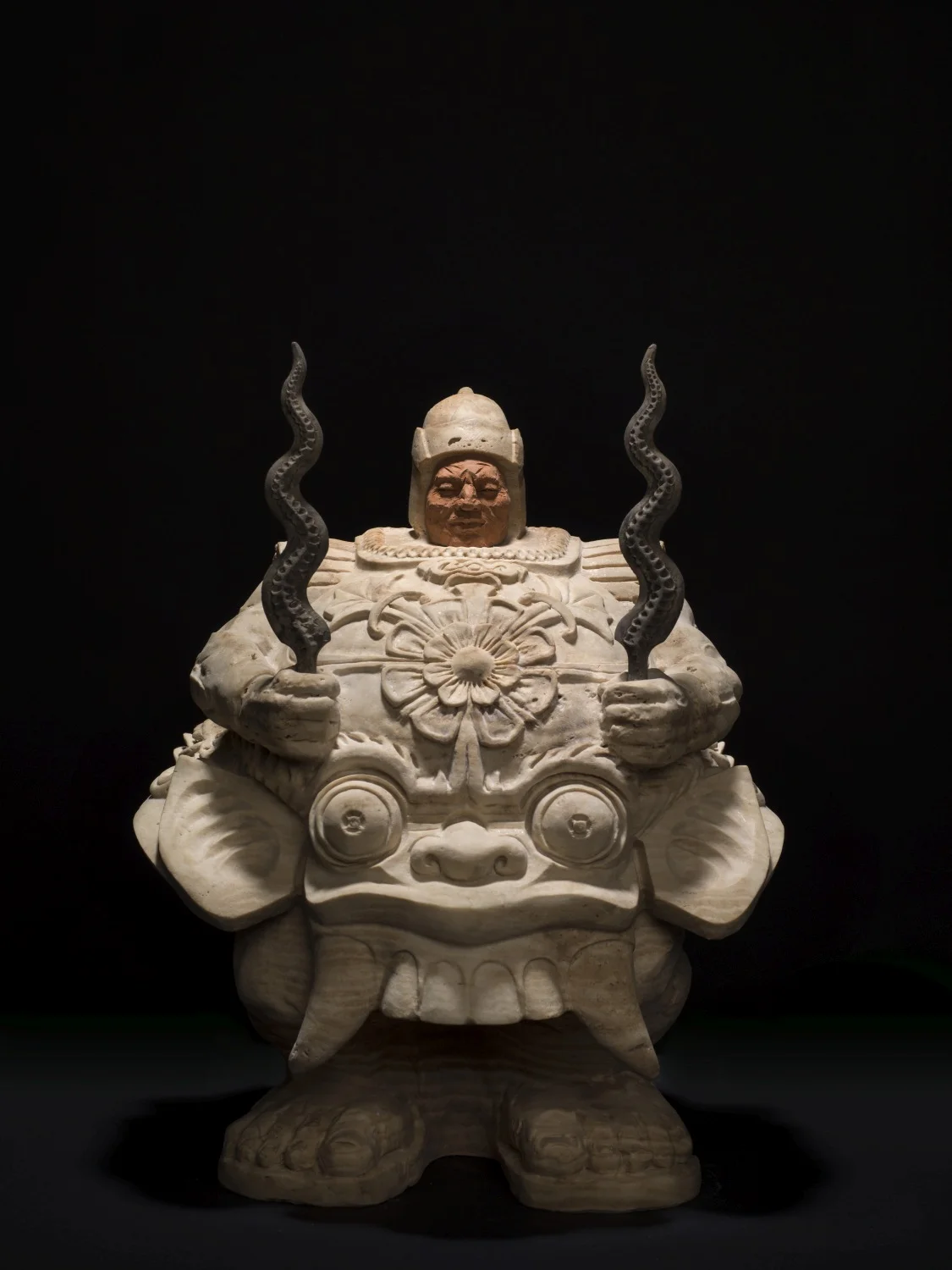 Matteo Pugliese, Balinese Guardian, 2017, Marble, 17.71 x 15 x 11.41 inches