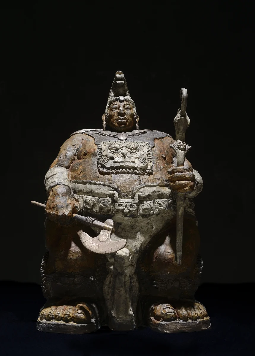 Matteo Pugliese, Mayan Guardian II, 2017, Bronze, 14.17 x 9 x 8.2 inches