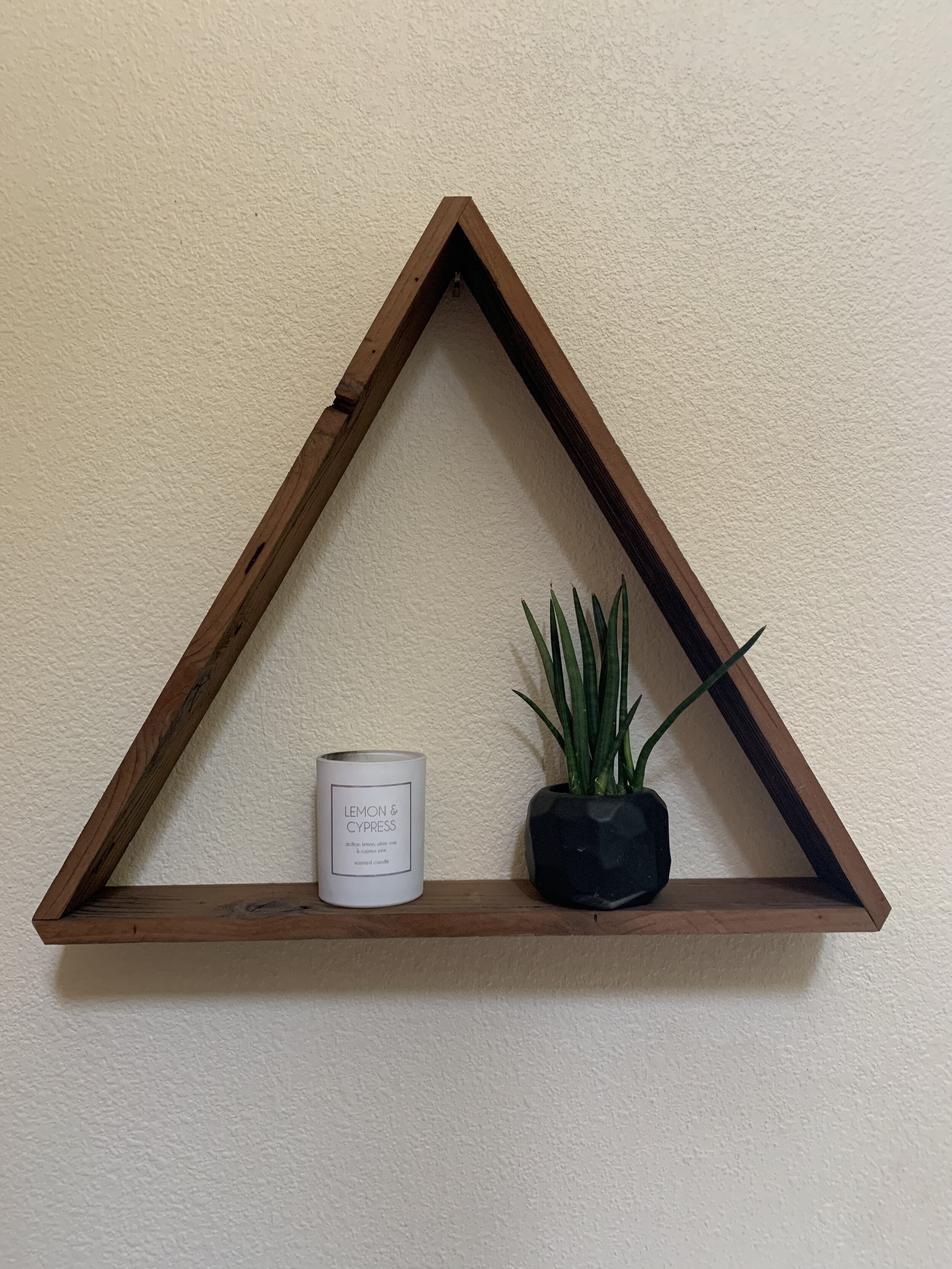 Reclaimed Redwood Triangle Shelves — Carved Coast Custom Furniture