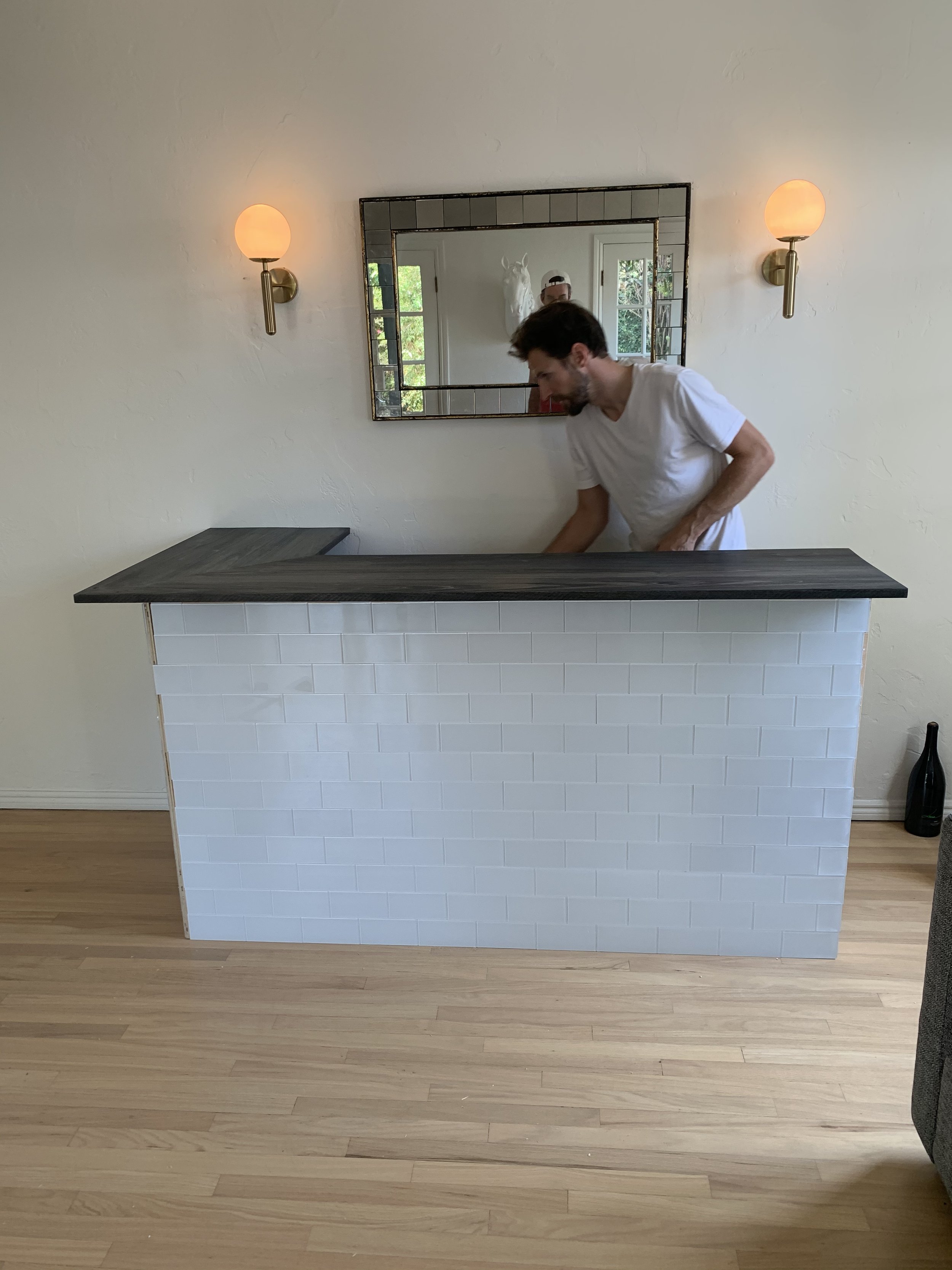 Custom Subway Tile Bar