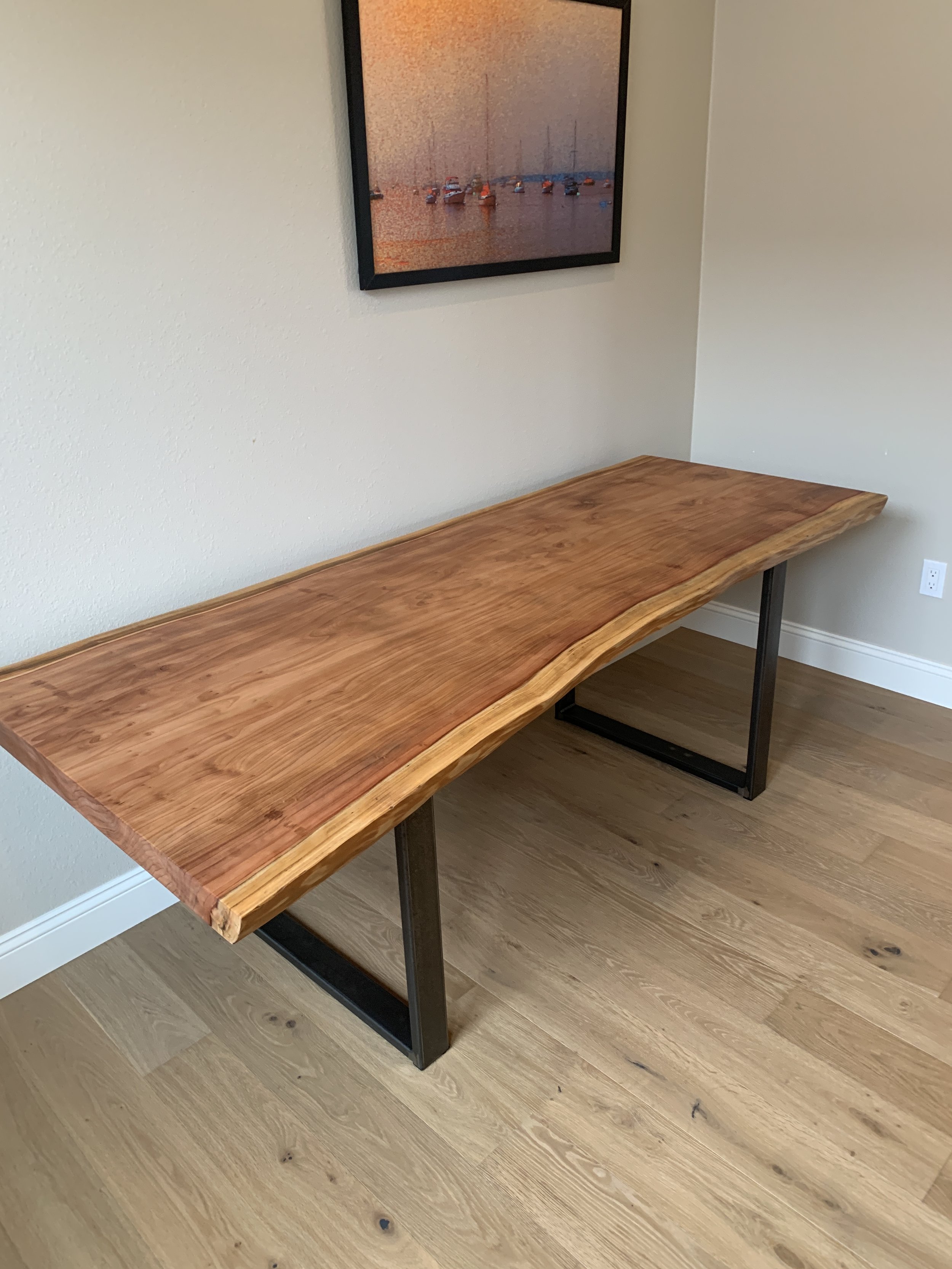 Handmade Redwood Slab Desk