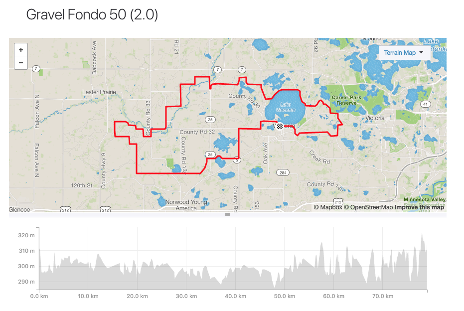 50 Miler Gravel Course https://www.strava.com/routes/6383291