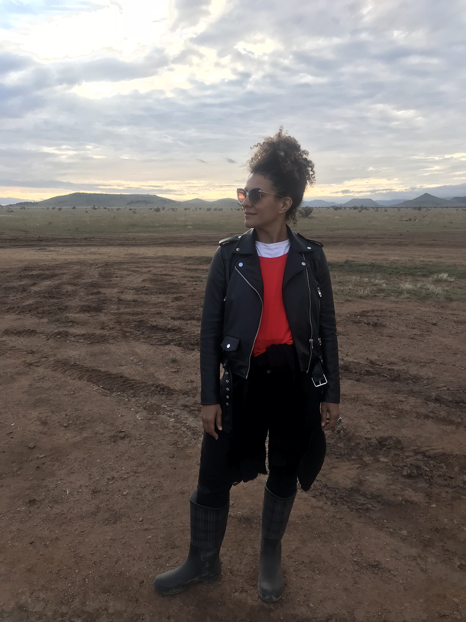 Maya Taylor on the set of Solange’s “Scales” performance in Marfa, Texas.