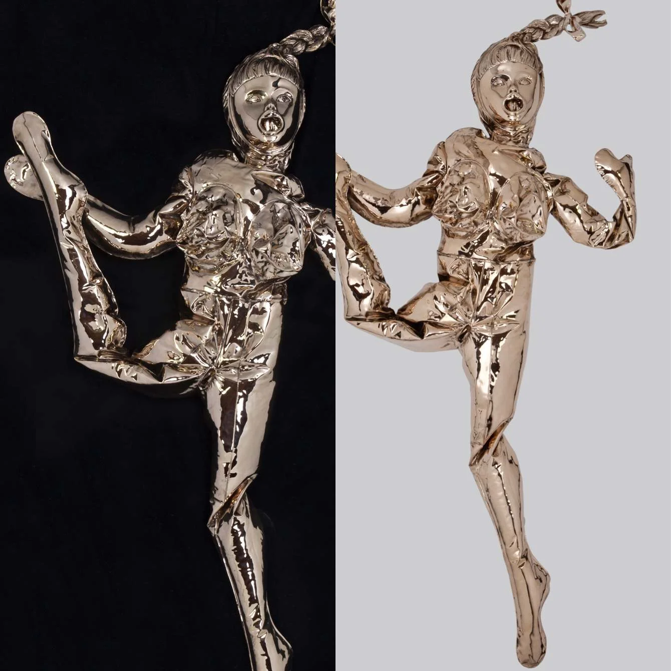 Brandy the Blow Up Doll, Life-size bronze sculpture by Nettie Wakefield.