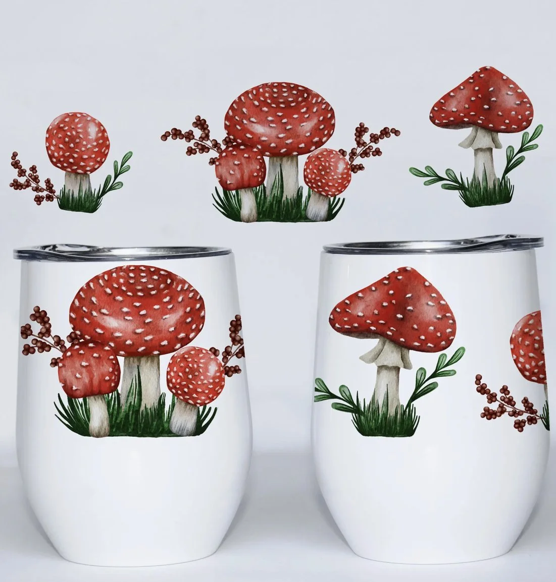 Mushrooms Wine Tumbler