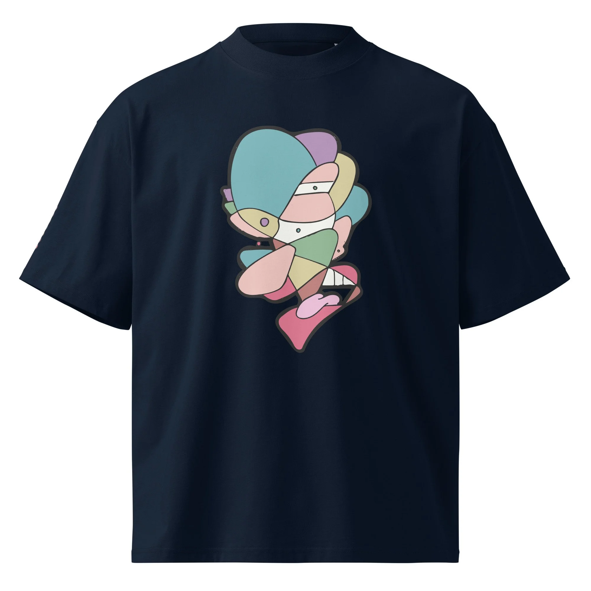 unisex-organic-oversized-high-neck-blaster-2.0-t-shirt-french-navy-front-6a38ca0bed0a7.jpg