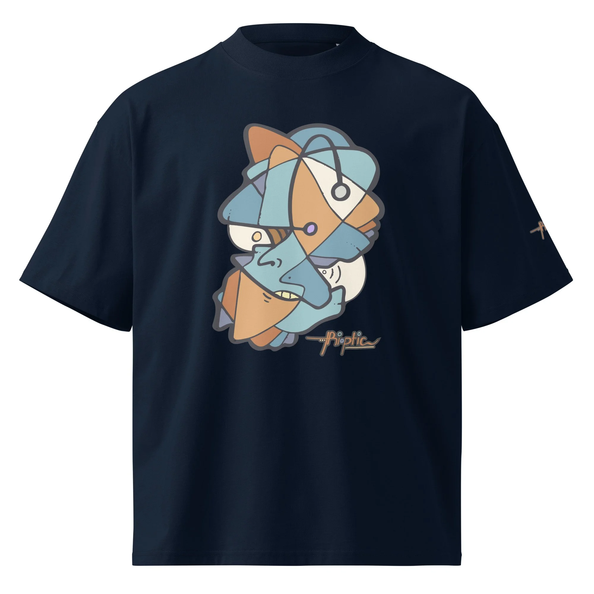 unisex-organic-oversized-high-neck-blaster-2.0-t-shirt-french-navy-front-6a39fb5ab69f7.jpg