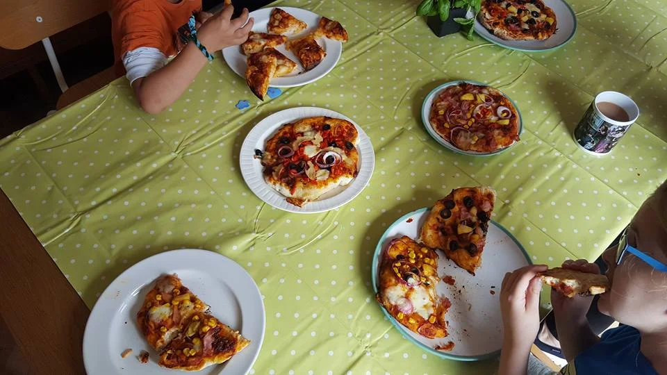 Home-made pizza made at The White House.