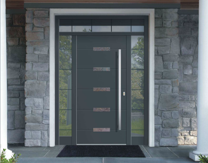 Entry Doors Our entry doors come with 3D adjustable hinges, multi-point locks and a warm, low threshold as standard. We have a variety of panel design options as well, ask your sales person for more info.