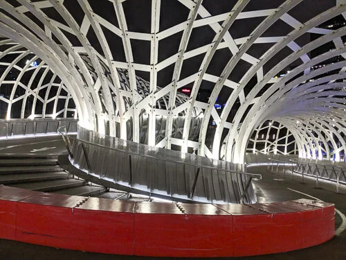  The design is based on this photo I took of Melbourne’s Webb Bridge at night. 