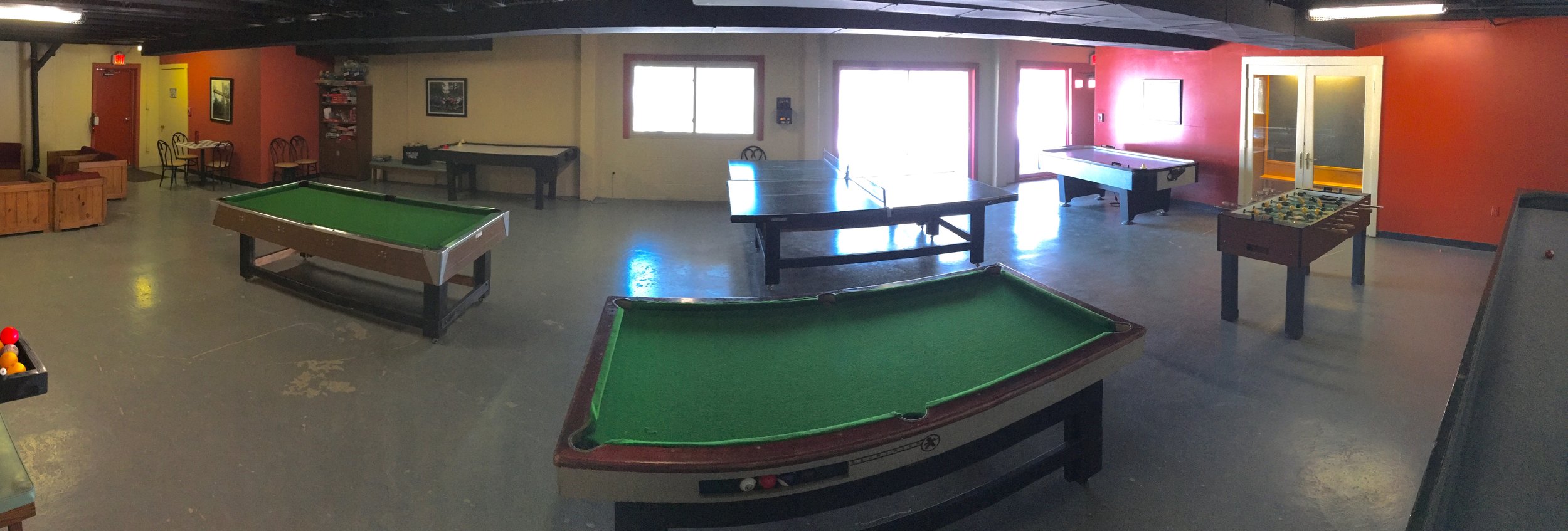  The Game Room in the basement of the Retreat Center. 