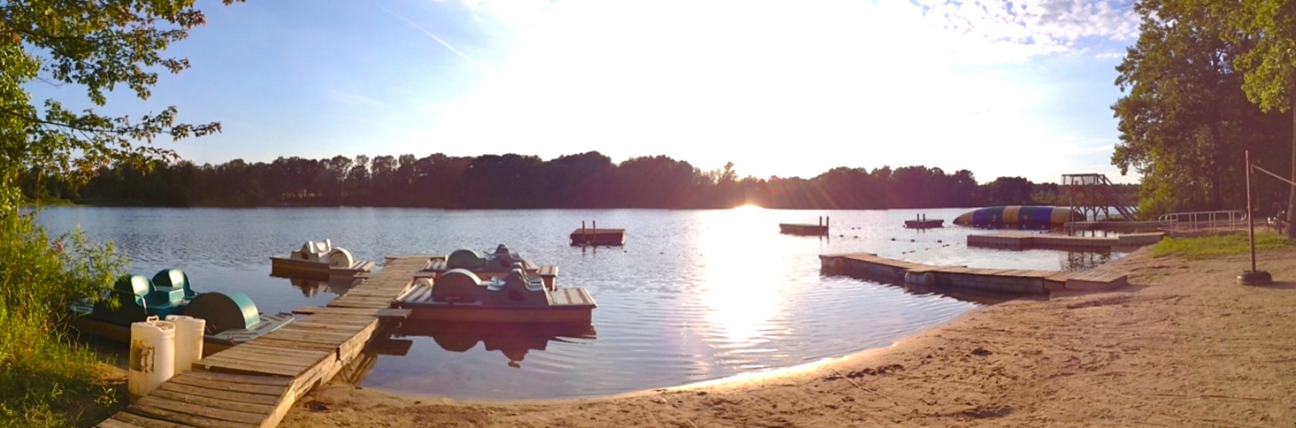  We have a sandy beach area at waterfront, ad well as boating, swimming, and blobbing. 