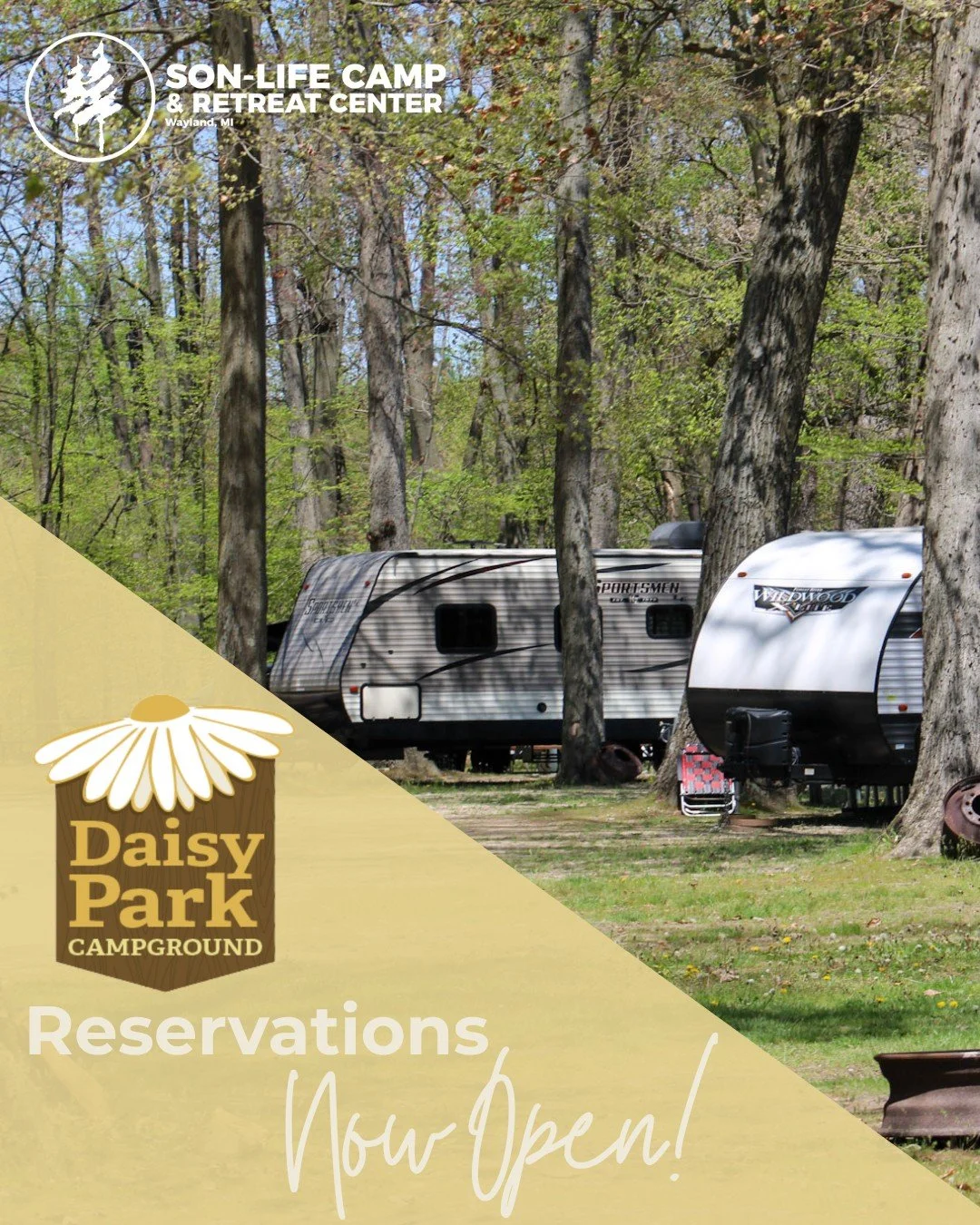 ✨ Daisy Park reservations for the 2026 camping season are officially open! ✨
Share one of your favorite camping memories in the comments &mdash; we love hearing your stories!
Sites are limited, so call today to secure your spot for next year! 🌲⛺️

?